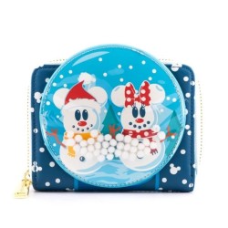 Loungefly Disney Mickey & Minnie Snowman Snow Globe Wallet