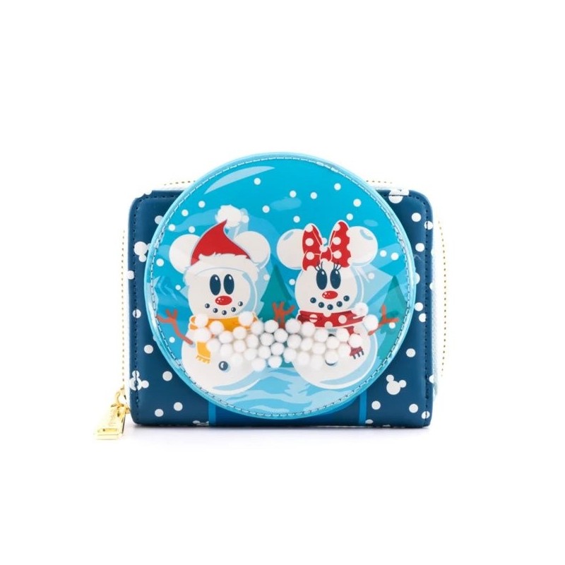 Loungefly Disney Mickey & Minnie Snowman Snow Globe Wallet