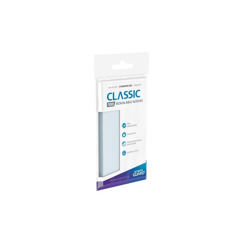 Ultimate Guard 100 protège-cartes refermables Classic Transparent