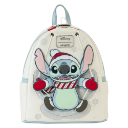 Loungefly Disney Stitch Holiday Angel Snow Glitter Backpack