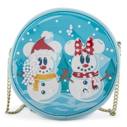 Loungefly Disney Mickey & Minnie Snowman Snow Globe Crossbody