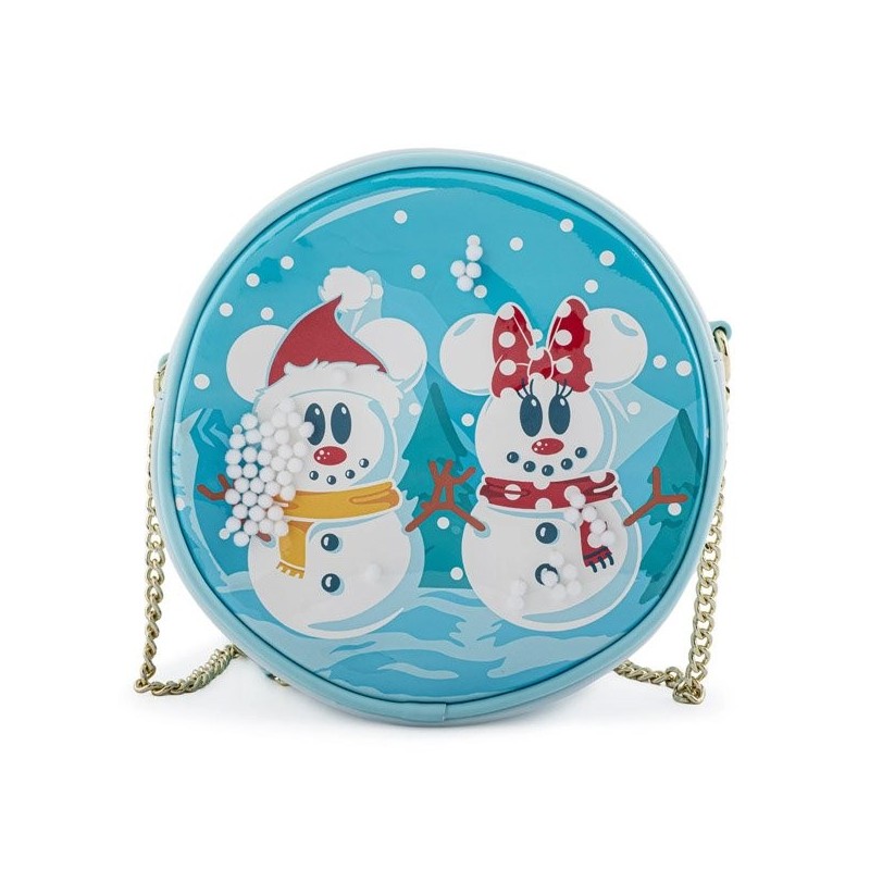 Loungefly Disney Mickey & Minnie Snowman Snow Globe Crossbody