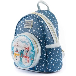 Loungefly Disney Mickey & Minnie Snowman Snow Globe Backpack